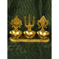 Spillbox Gold-Toned Brass Namah 3 Kuber Diya Pooja Essential | Grocsy