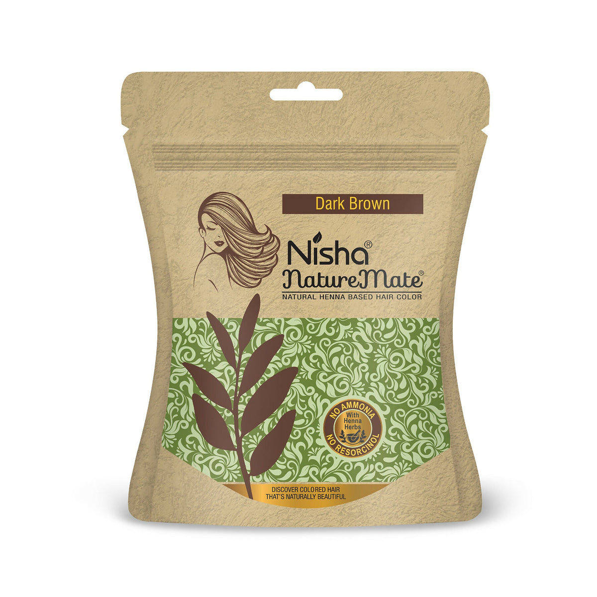 Nisha Hair Colour for Women-Dark Brown|100% Pure Henna-Based Powder | Grocsy