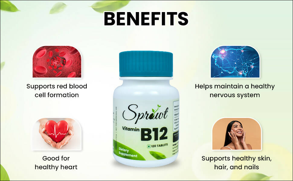 Sprowt Plant Based Vitamin B12 Tablets | Grocsy