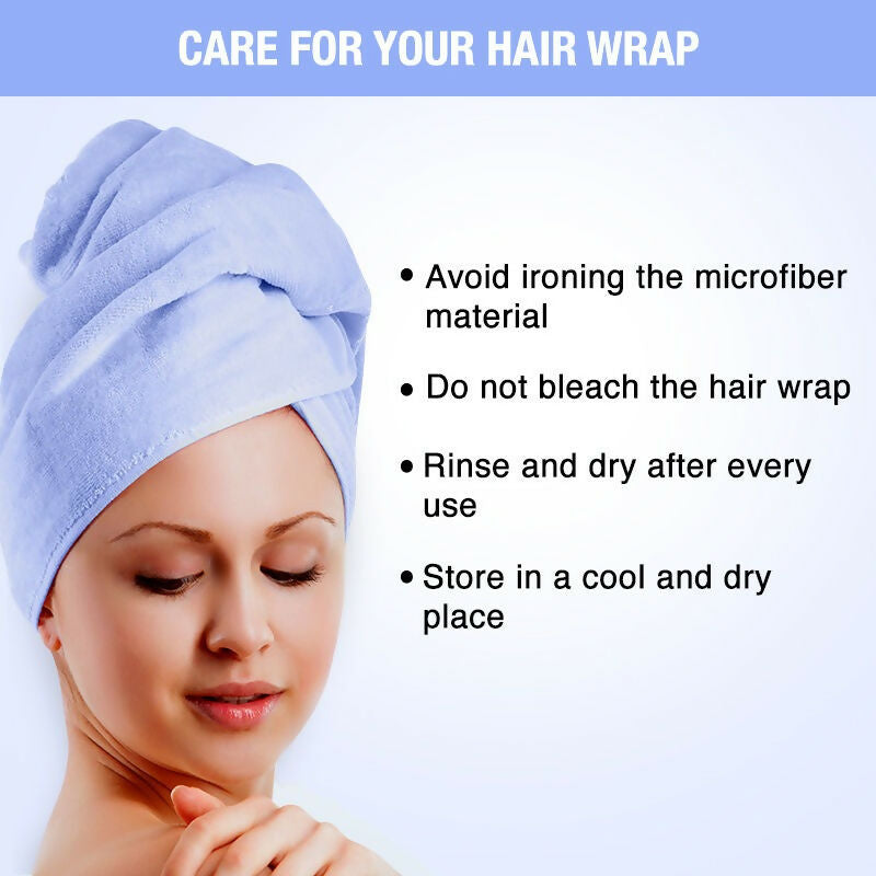 Nykaa Naturals Microfiber Hair Wrap for Frizz Free & Shiny Hair - Blue | Grocsy