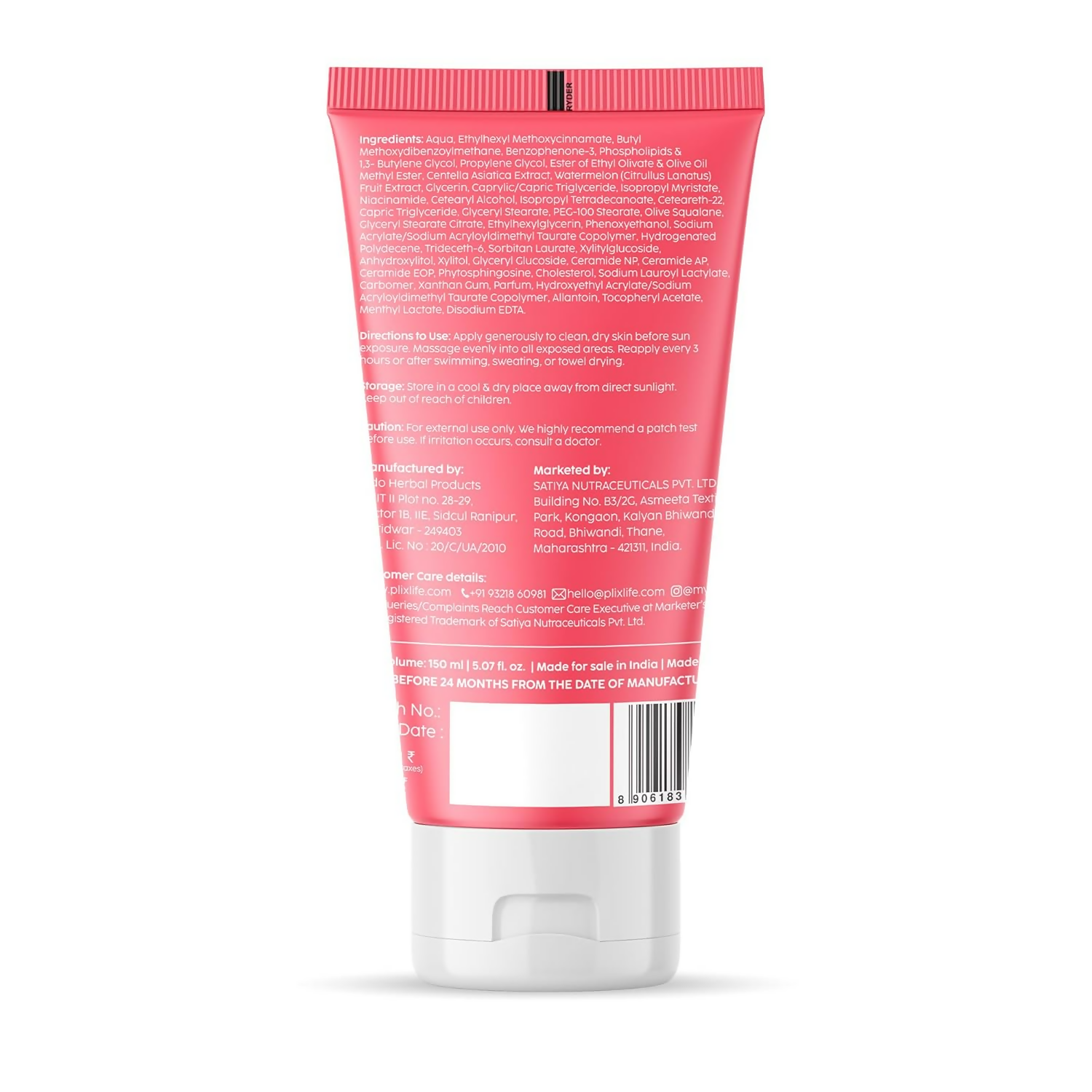 PLIX The Plant Fix Watermelon Hydra-Cool Sunscreen Body Lotion With Spf 50 Pa++++ | Grocsy