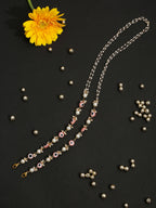 Pink Gold-Toned Evil Eye Beaded Mask Chain - Ruby Raang | Grocsy