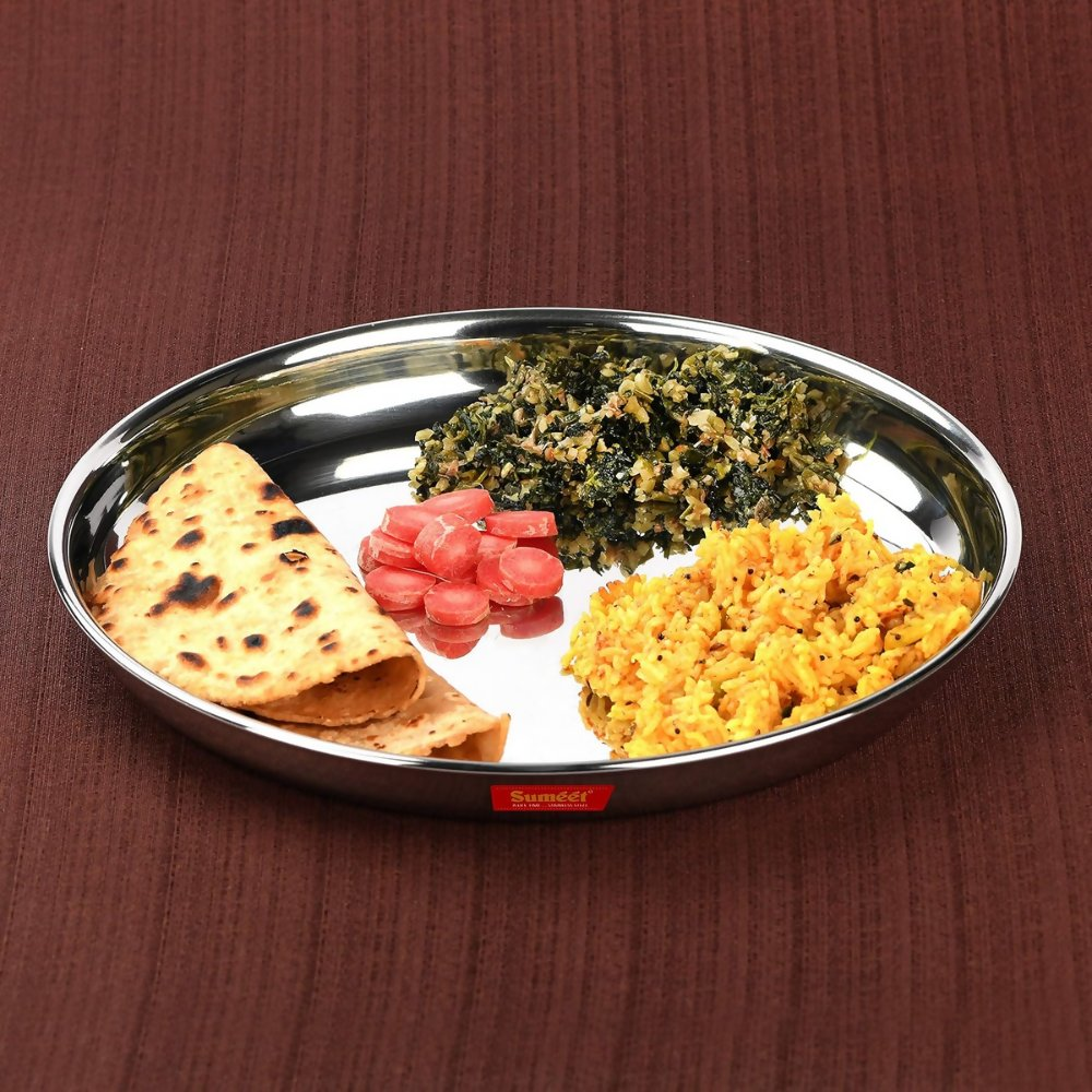 Sumeet Stainless Steel Dinner Plates | Grocsy