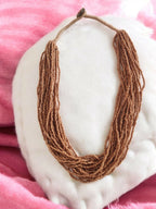 Inhanns Handmade Beaded Multilayer Necklace, 20 Layers - Sandalwood | Grocsy