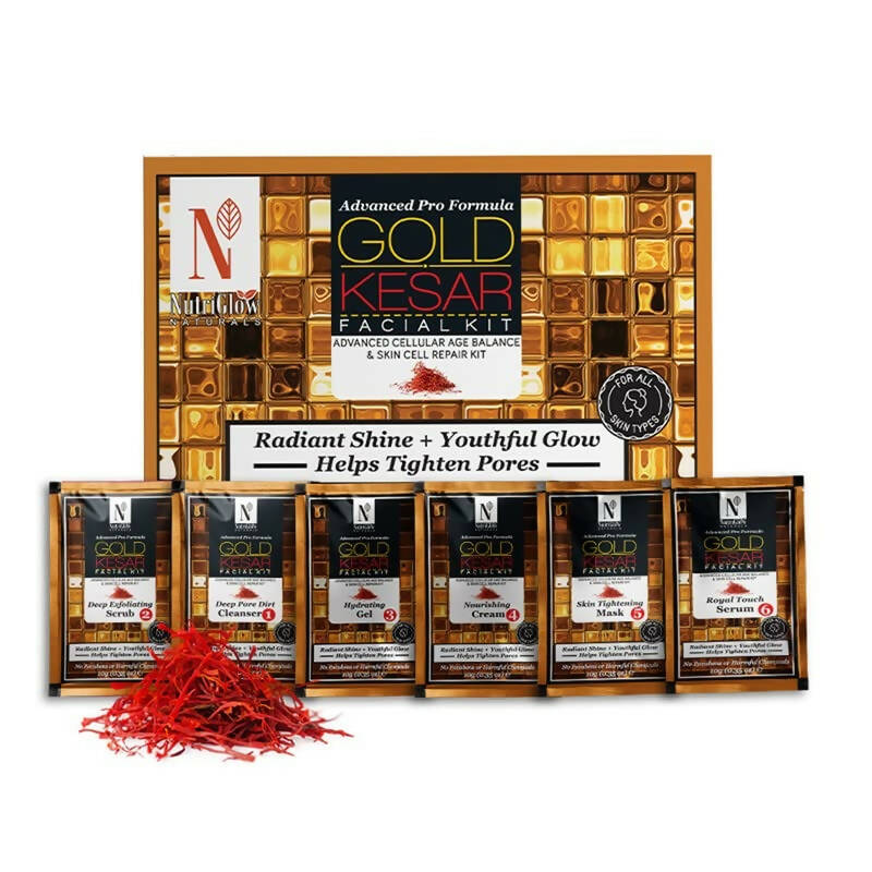 NutriGlow NATURAL'S Advanced Pro Formula Gold Kesar Facial Kit | Grocsy