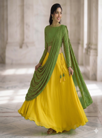 Teeya Creation Women's New Green Designer Lehenga Choli Set with Sequin Embroidery Work | Grocsy