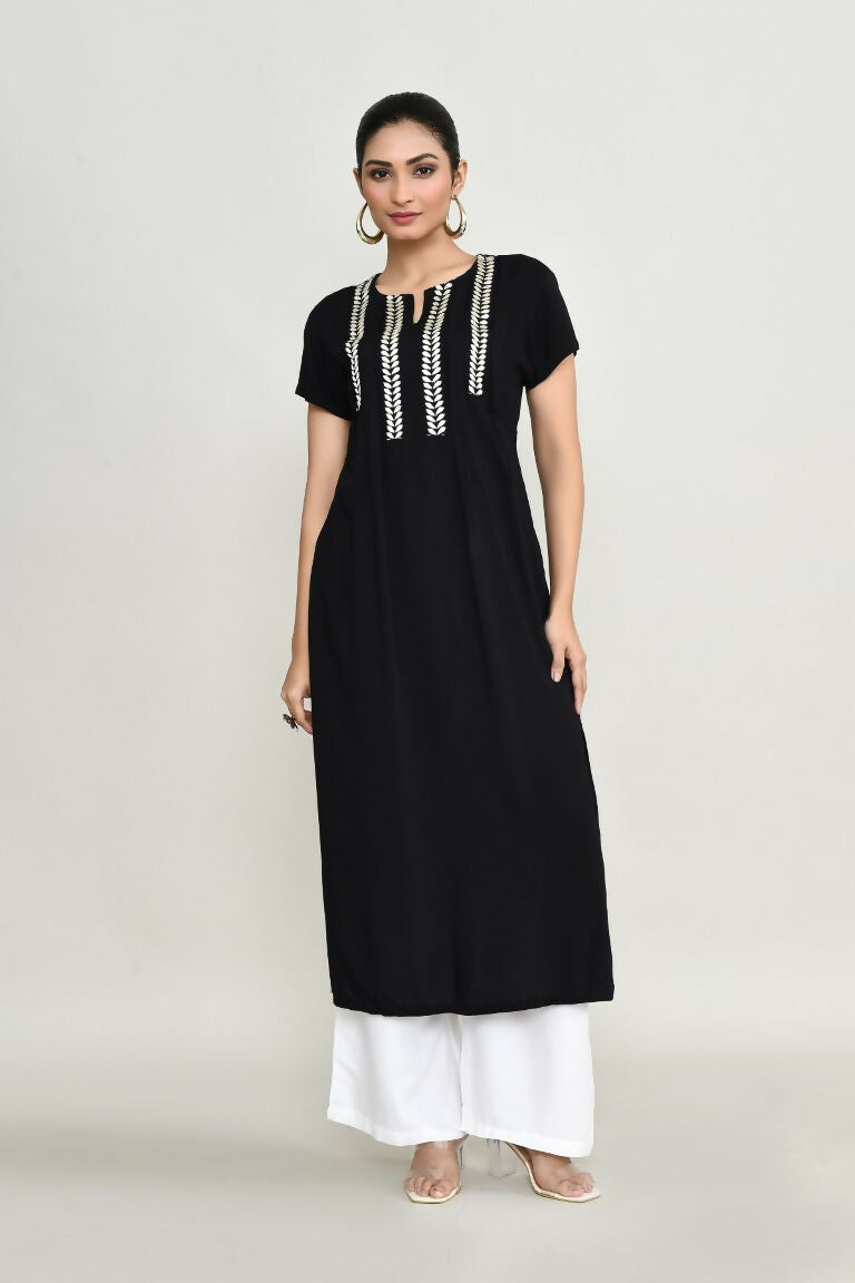 Joban Fashion Black Rayon Tunic | Grocsy