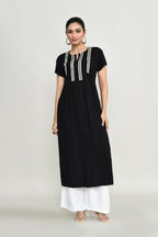 Joban Fashion Black Rayon Tunic | Grocsy