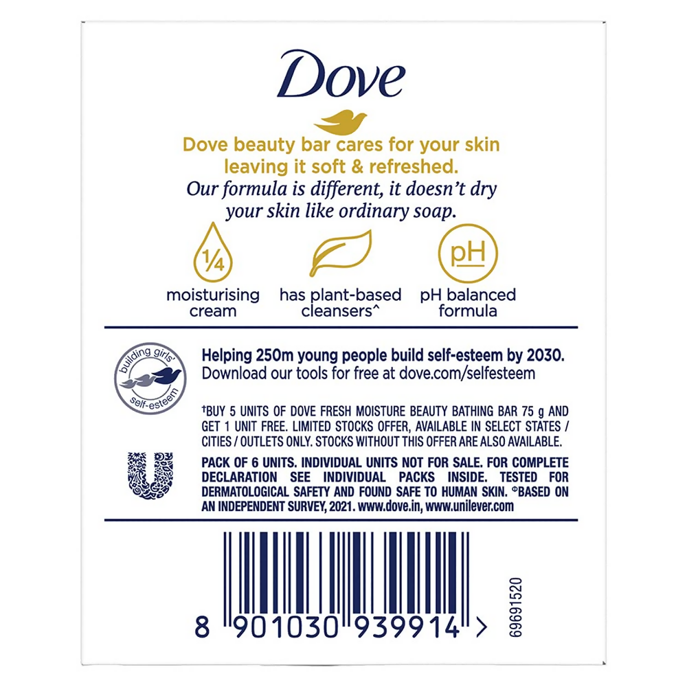 Dove Fresh Moisture Beauty Bar With Cucumber & Green Tea Leaves Scent | Grocsy