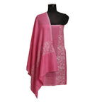 Nizalia Handmade Paper Mache Soozni Work Pink Pashmina | Grocsy
