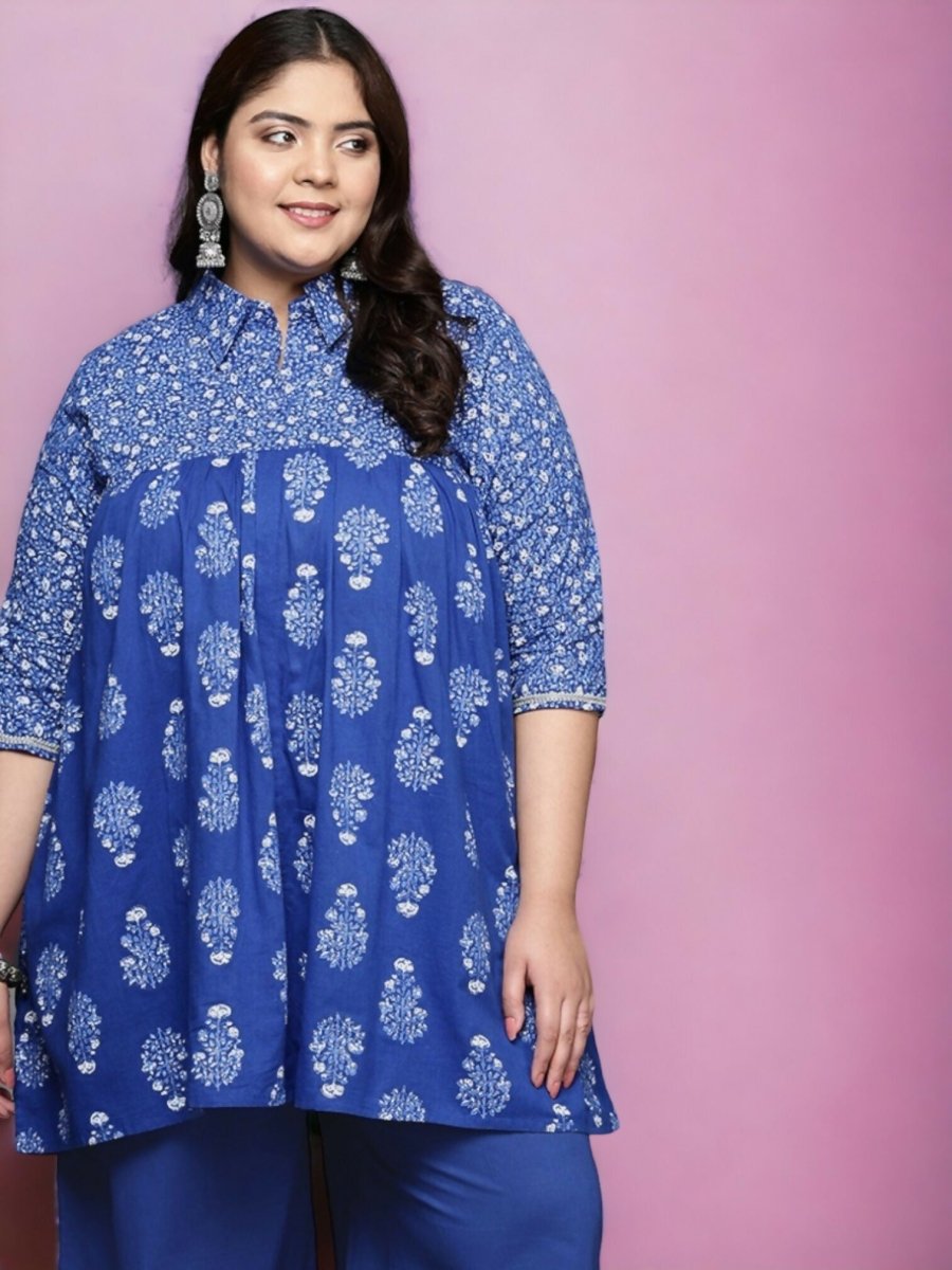 Ahalyaa Women's Traditional wear Tunic - Indigo blue | Grocsy