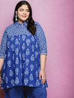 Ahalyaa Women's Traditional wear Tunic - Indigo blue | Grocsy