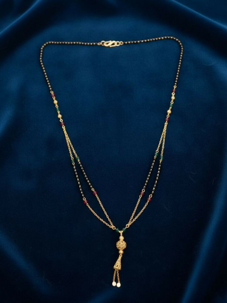 NVR Women Gold Plated Artificial Beaded Mangalsutra | Grocsy