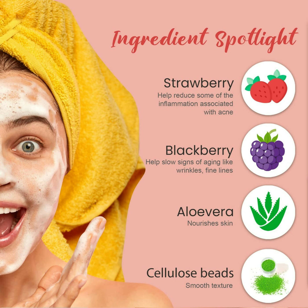 Glamveda Strawberry Exfoliating Face Wash | Grocsy