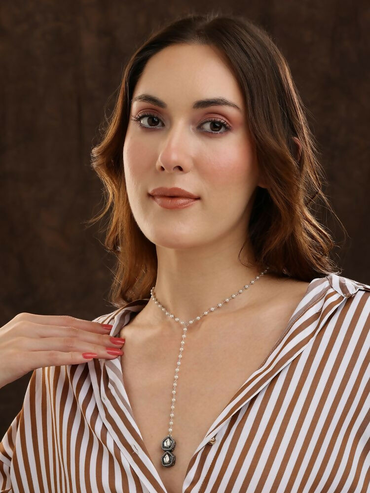 Beaded Kundan Necklace - Ruby Raang | Grocsy