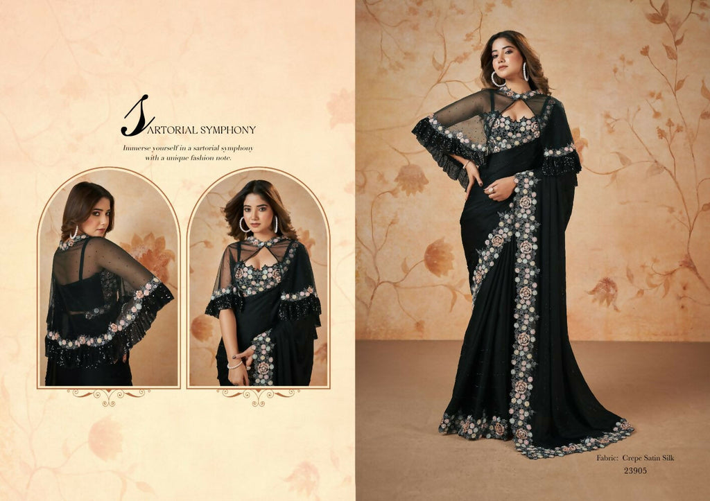 Thread,Sequence,Cord Embroidered with Stone & Moti Work - Mohmanthan Dakshika | Grocsy