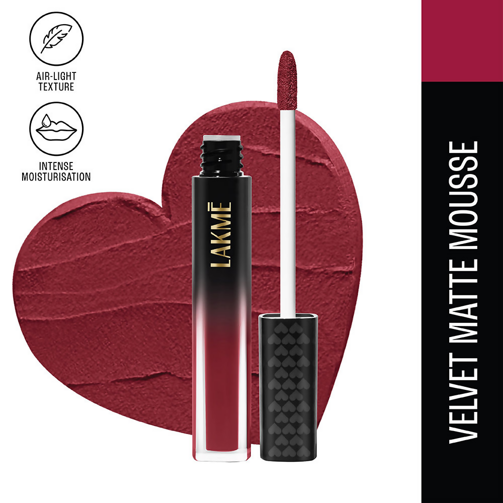 Lakme Xtraordin-Airy Velvet Matte Lip Mousse - Love Me Red | Grocsy
