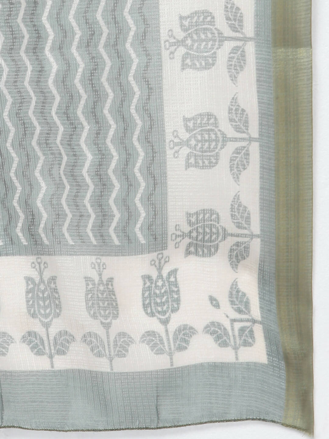 Myshka Women Grey Ethnic Motifs Printed Kurta with Shararas With Dupatta Set | Grocsy