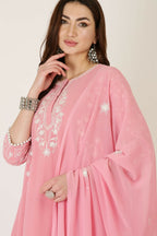 Joban Fashion Pink Georgette Kurta Set | Grocsy