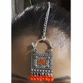 MS Fashion India Orange Color Drops Jaipur Maang Tikka | Grocsy