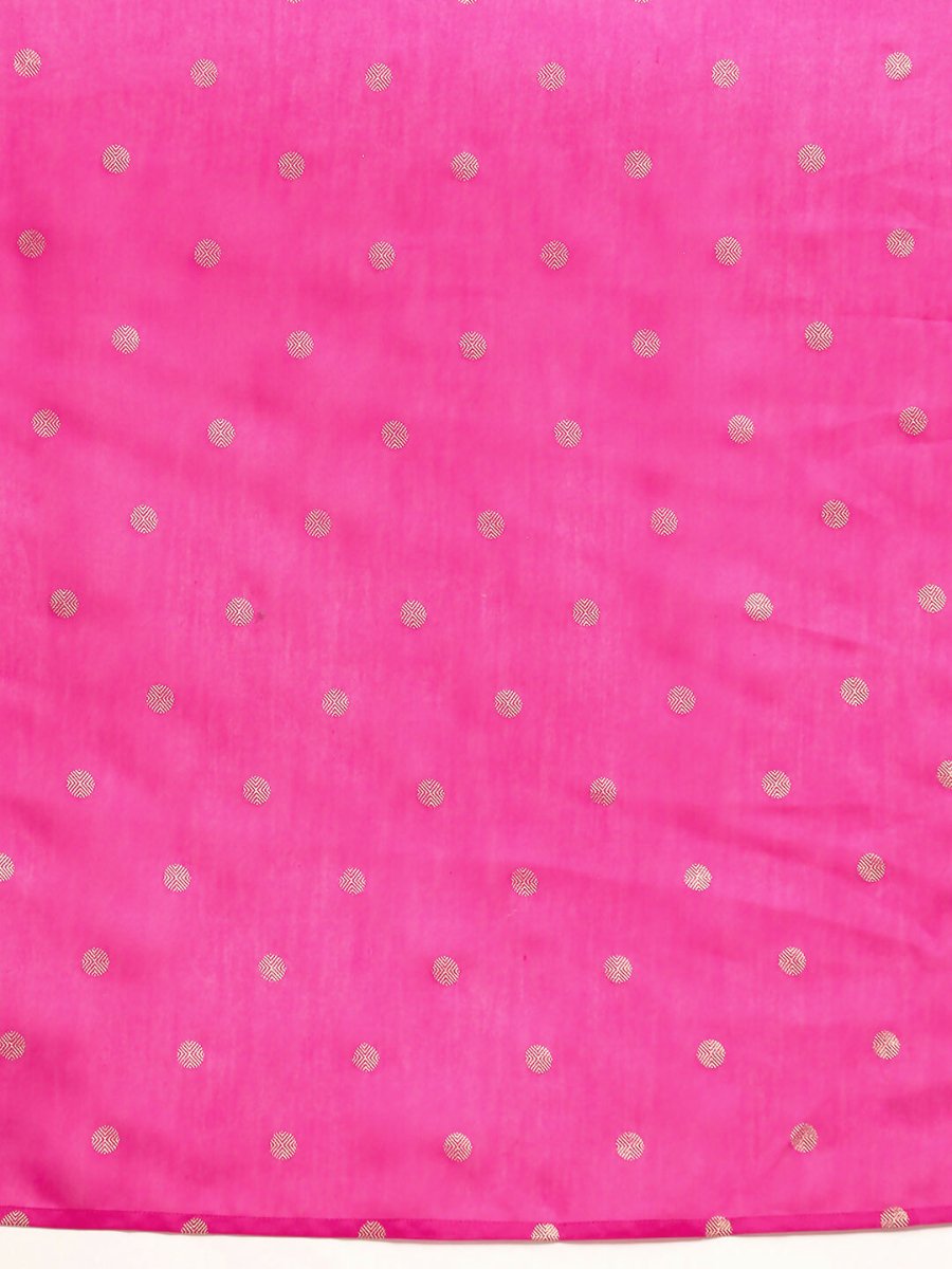 Ahalyaa Women's Traditional Semi Stitch Saree - Fuchsia | Grocsy
