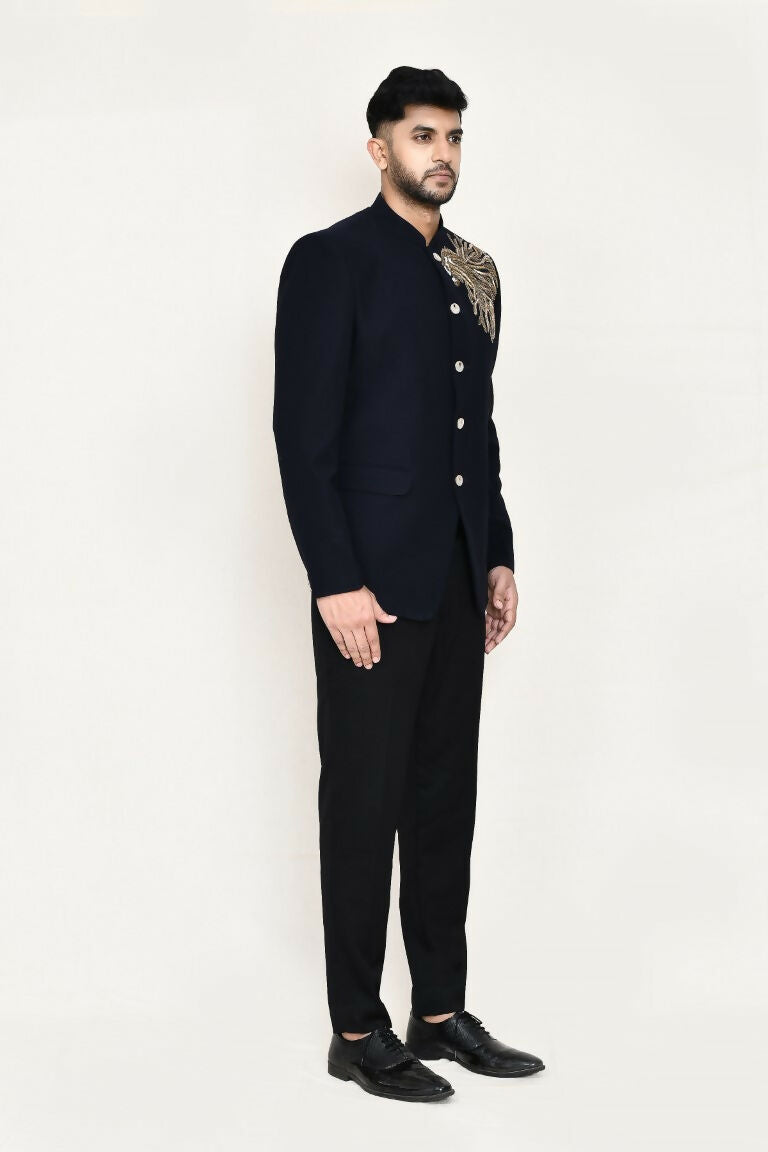 Joban Fashion Blue Colored Terry Rayon Fabric Prince Coat With Pant | Grocsy