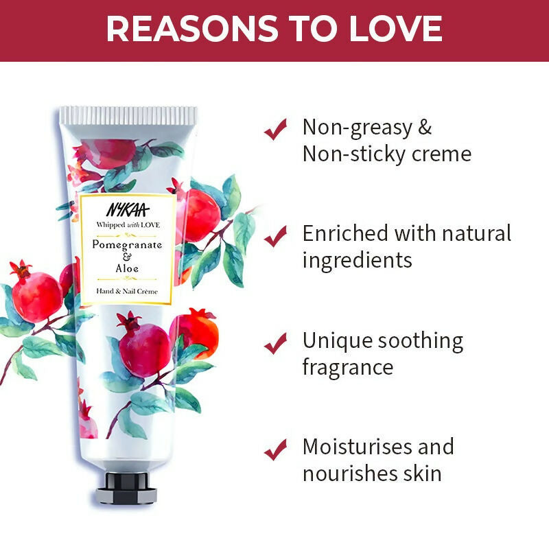 Nykaa Pomegranate & Aloe Hand & Nail Creme | Grocsy