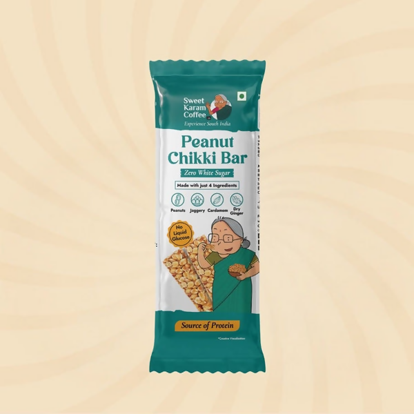 Sweet Karam Coffee Peanut Chikki Bar (Zero White Sugar) | Grocsy