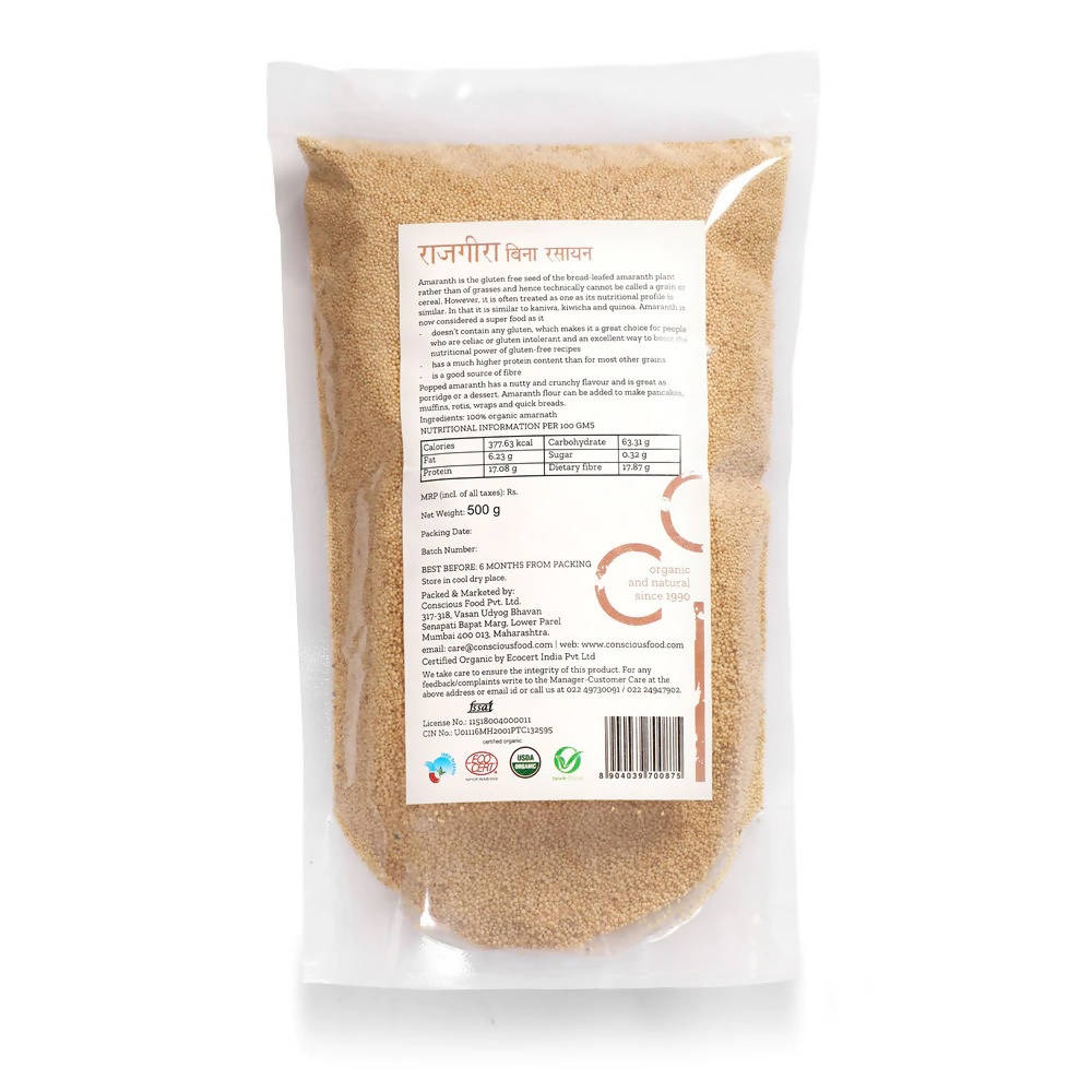 Conscious Food Organic Amaranth Seed (Rajgira) | Grocsy