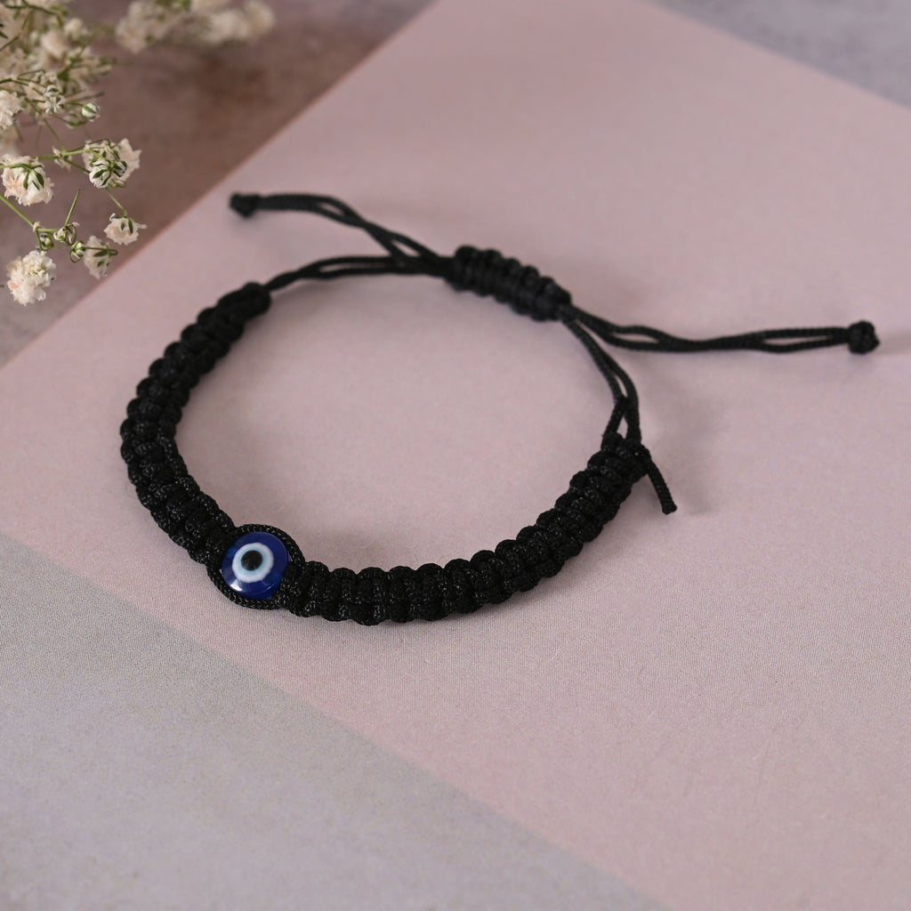 NVR Men & Women Black Fabric Elasticated Bracelet | Grocsy