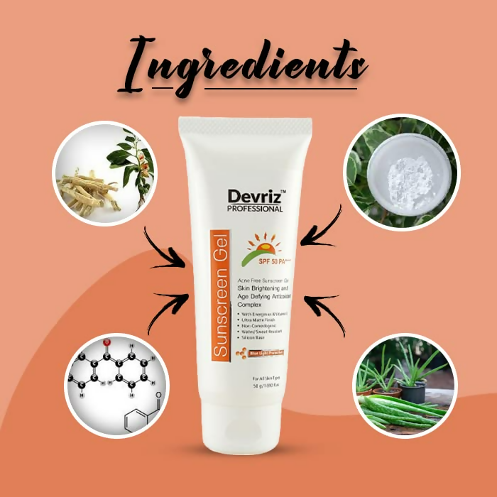 Devriz Professional Sunscreen Gel Spf 50 Pa+++ | Grocsy