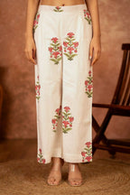Joban Fashion Off White Pink Hand Block Printed Cotton Suit Set | Grocsy