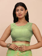 Shree Shyam Fashion Linen Cotton Green Saree | Grocsy