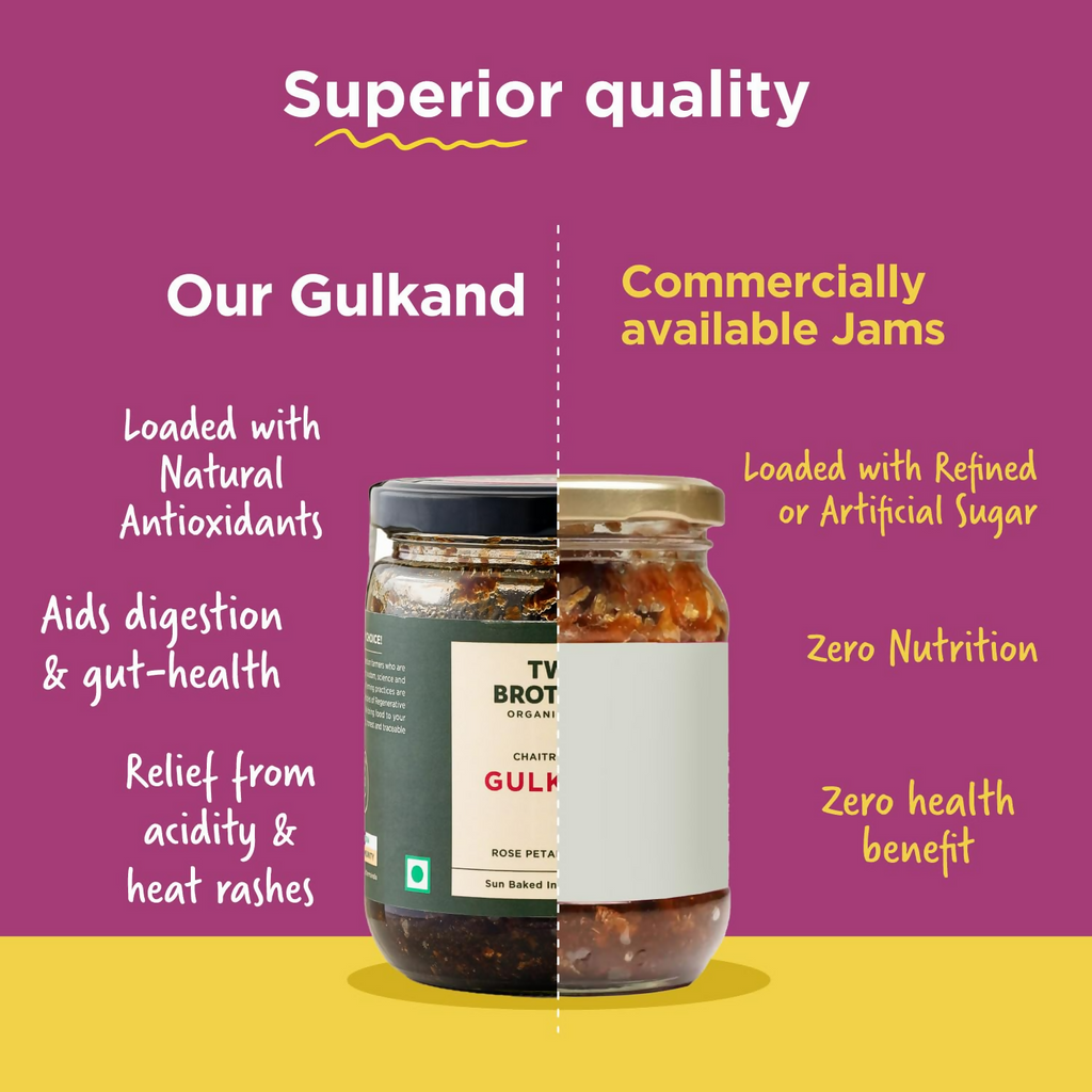 Two Brothers Organic Farms - Natural Gulkand | Grocsy