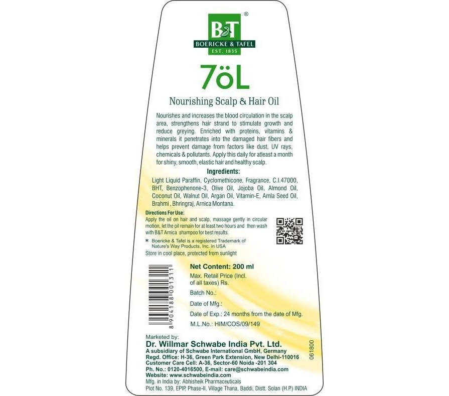 Boericke & Tafel 7oL Nourishing Scalp & Hair Oil | Grocsy