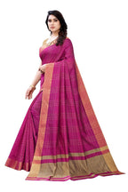 Vamika Pink Cotton Silk Weaving Saree (Anaya Pink) | Grocsy
