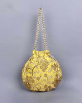 Joban Fashion Embroidered Potli Clutch - Yellow | Grocsy