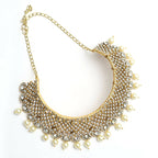 Mominos Fashion Johar Kamal Traditional Rajwadi Design Heavy Golden Necklace Set | Grocsy