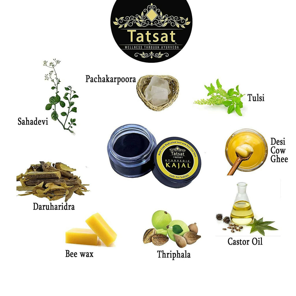 Tatsat 100% Natural Certified Ayurvedic Baby Kajal With Pure Herbs | Grocsy