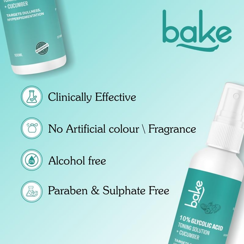 Bake 10% Glycolic Acid Toner For Pigmentation & Dark Spots | Grocsy