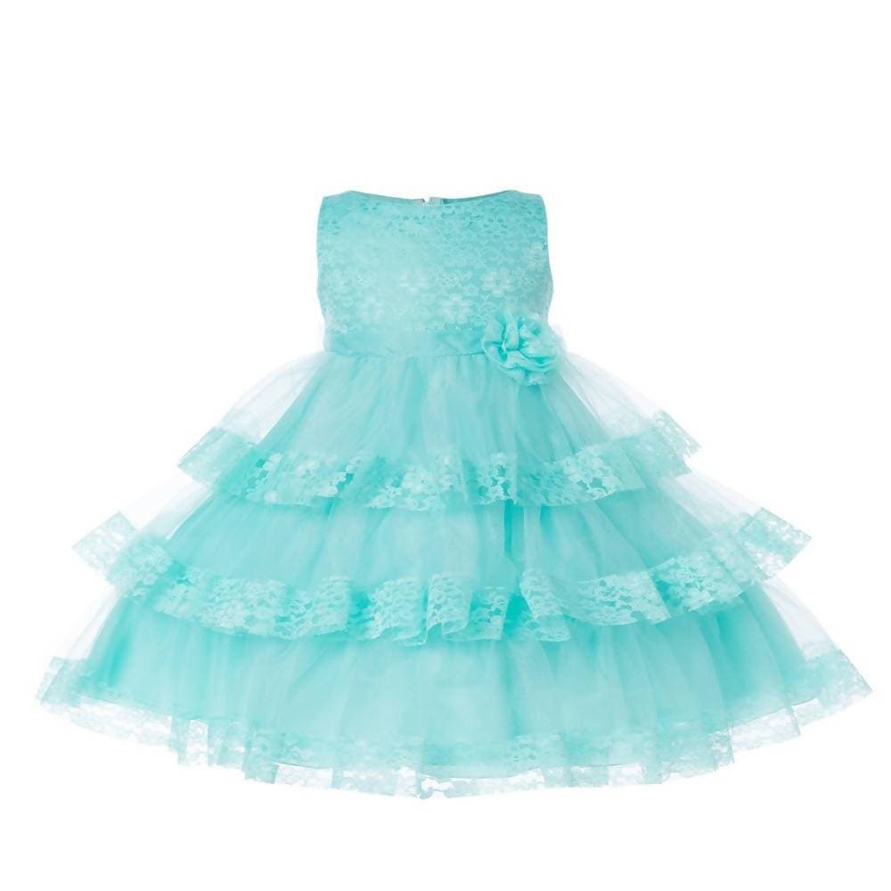 Asmaani Baby Girl's Blue Colour Satin A-Line Maxi Full Length Dress (AS-DRESS-22114) | Grocsy