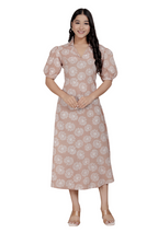 Miravan Womens Puff Sleeve Cheeku Pure Cotton Printed Maxi Dress | Grocsy