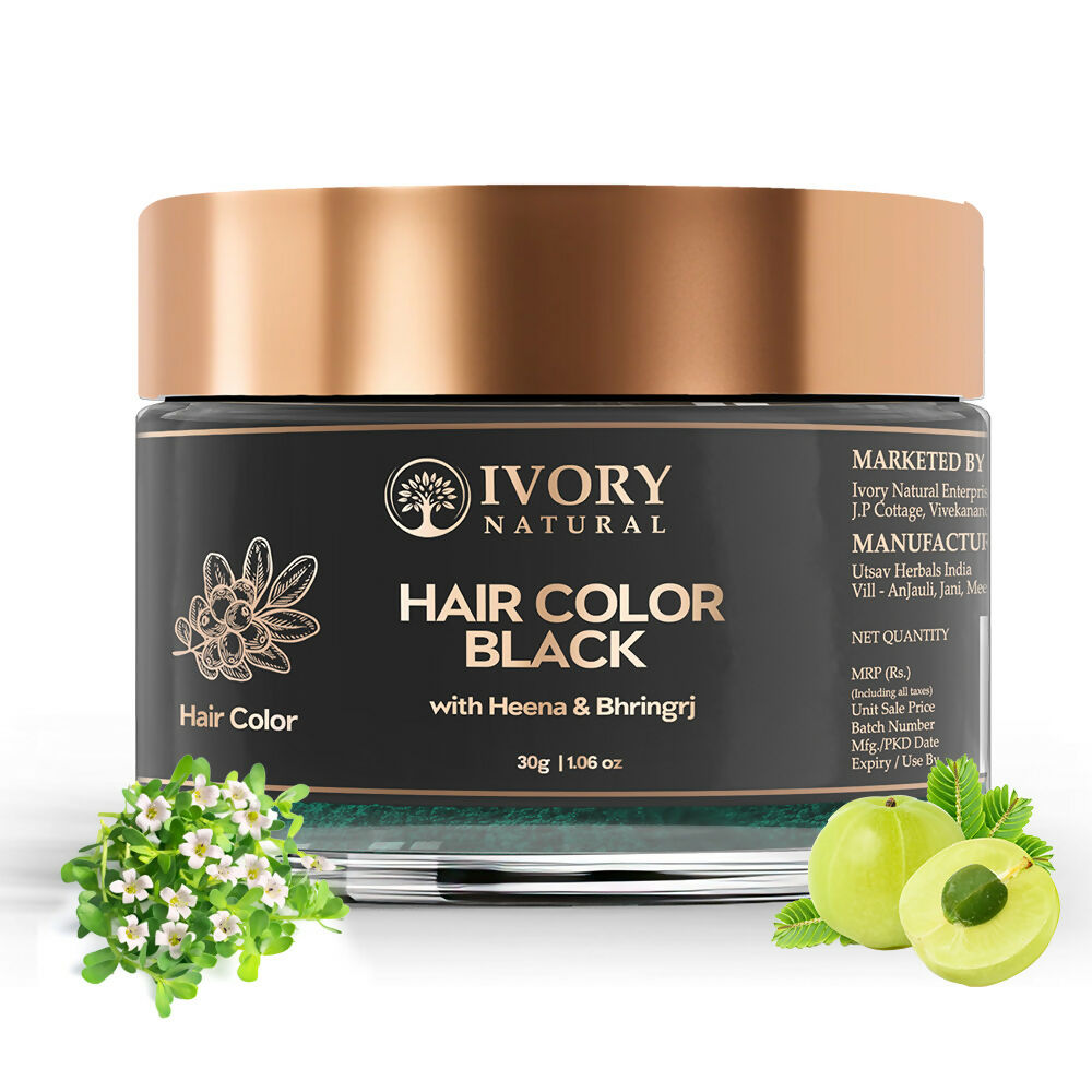 Ivory Natural Black Hair Color - Plant-Based Natural Hair Color - Both For Men Women | Grocsy