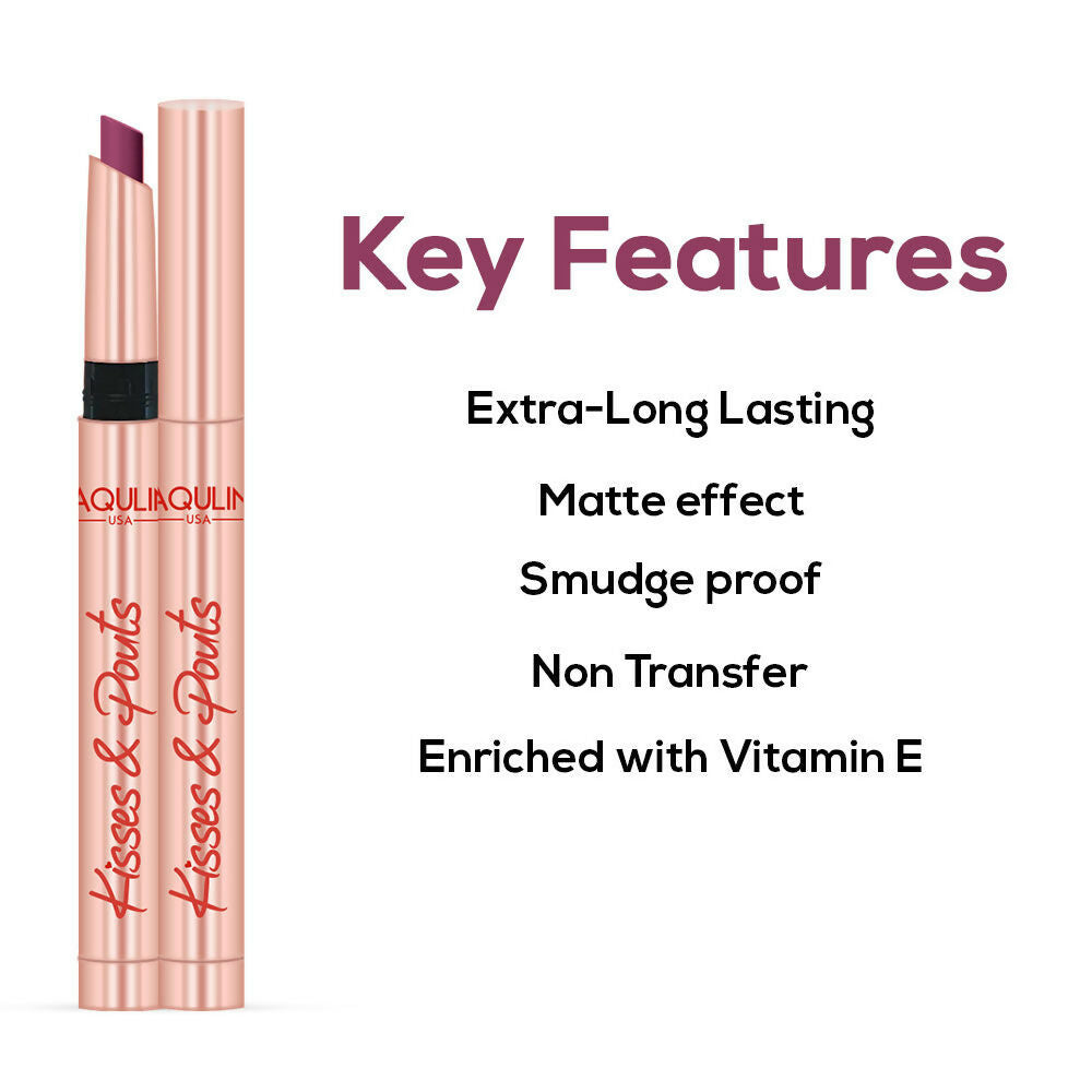 Jaquline USA Kisses & Pouts Transfer Proof Matte Lipstick - Butterfly Kiss 02 | Grocsy