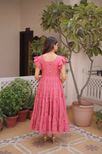 Teeya Creation Womens New Summer Wear Cotton Fabric With Embroidered Work Gown Set | Grocsy