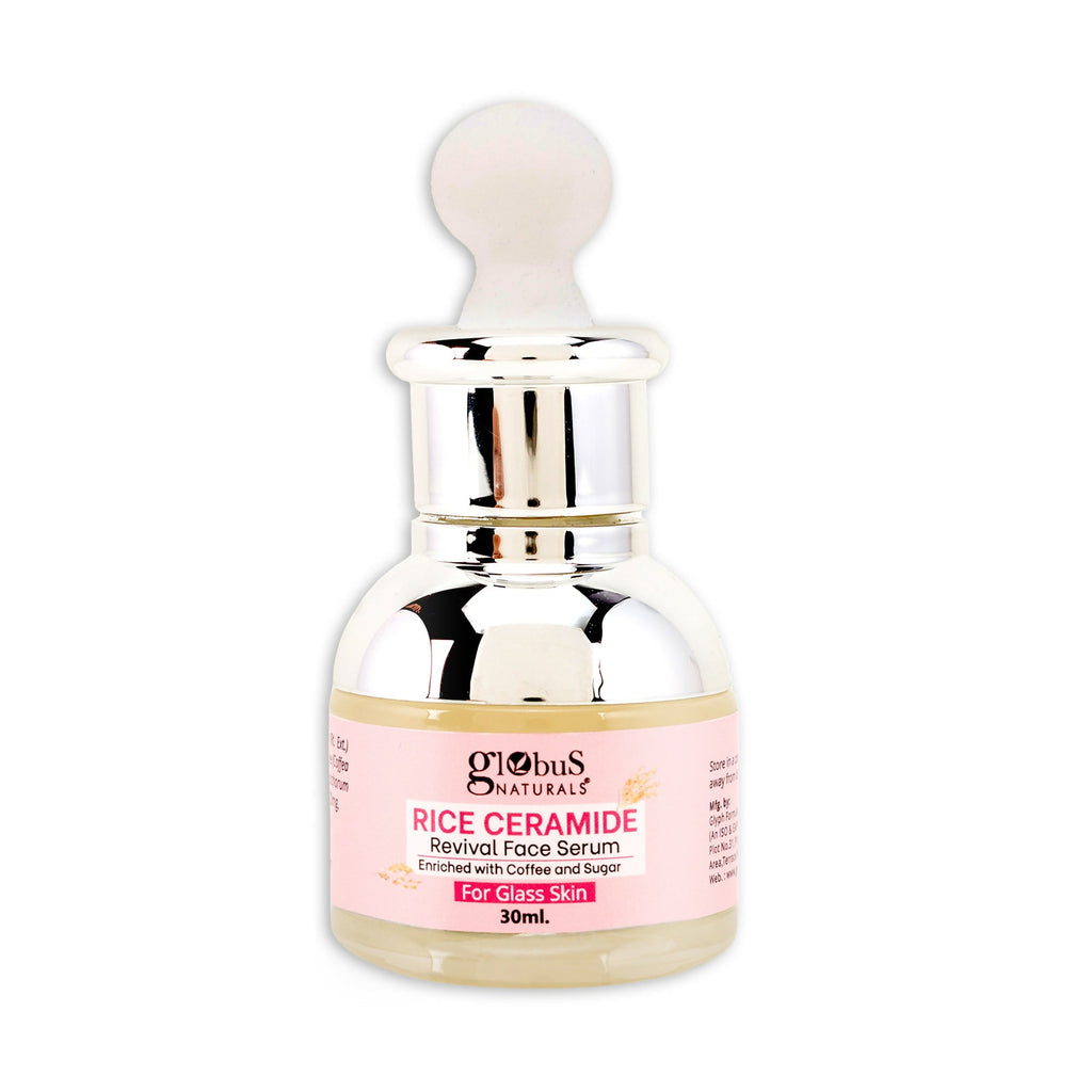 Globus Naturals Rice Ceramide Revival Face Serum, For Korean Glass Skin | Grocsy