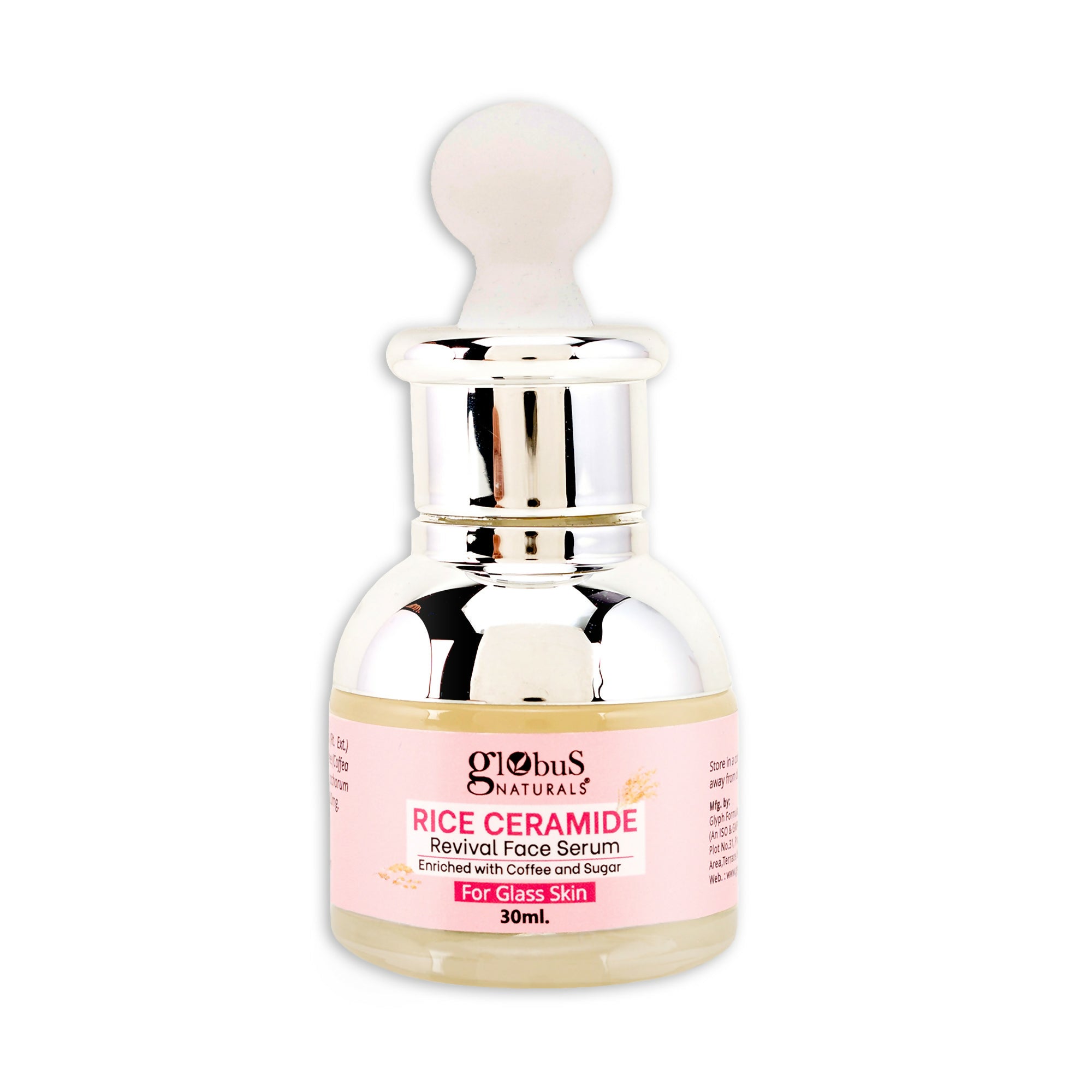 Globus Naturals Rice Ceramide Revival Face Serum, For Korean Glass Skin | Grocsy