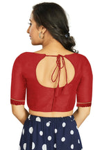 Aastha Fashion Women's Red Art Silk Designer Party Wear Readymade Blouse | Grocsy