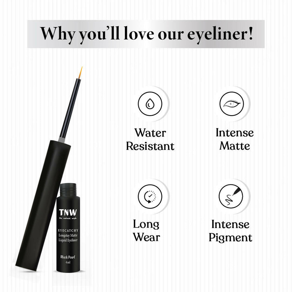 The Natural Wash Eyecatchy Longstay Matte Liquid Eyeliner - Black Pearl | Grocsy