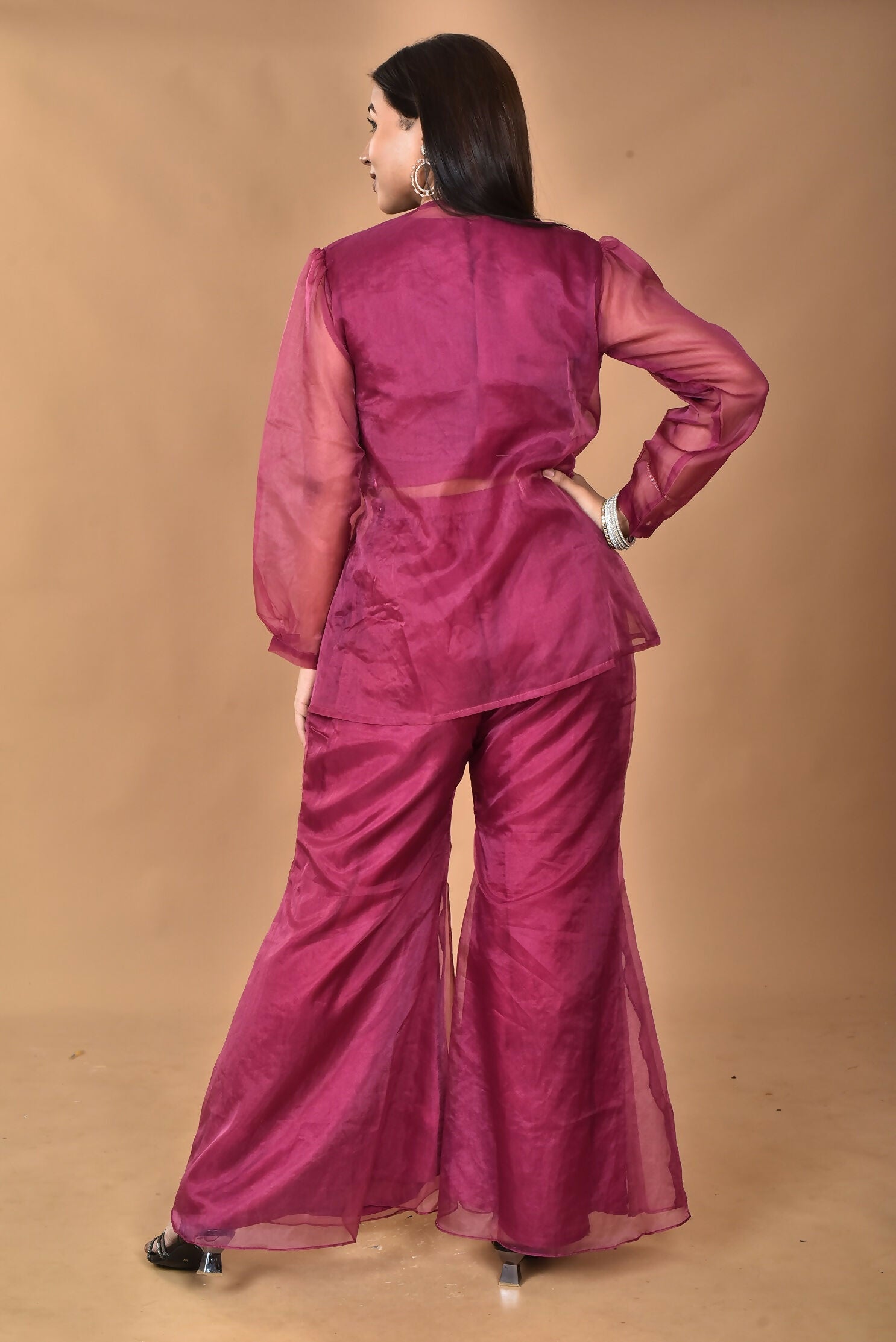 Morchari Women Hand Embroidery Crop Top-Magenta | Grocsy
